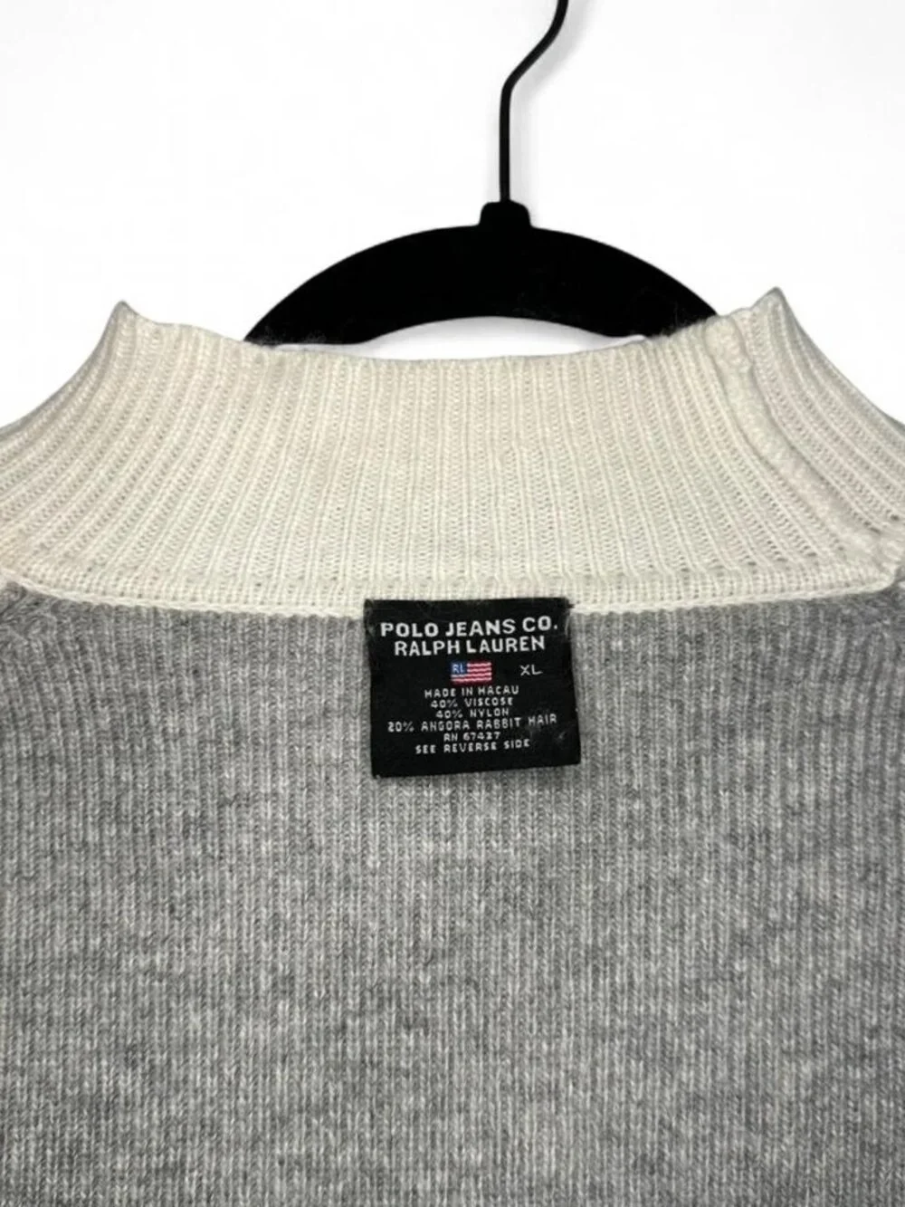 Polo Jeans Co Ralph Lauren Angora Rabbit Hair Blend Knit Sweater